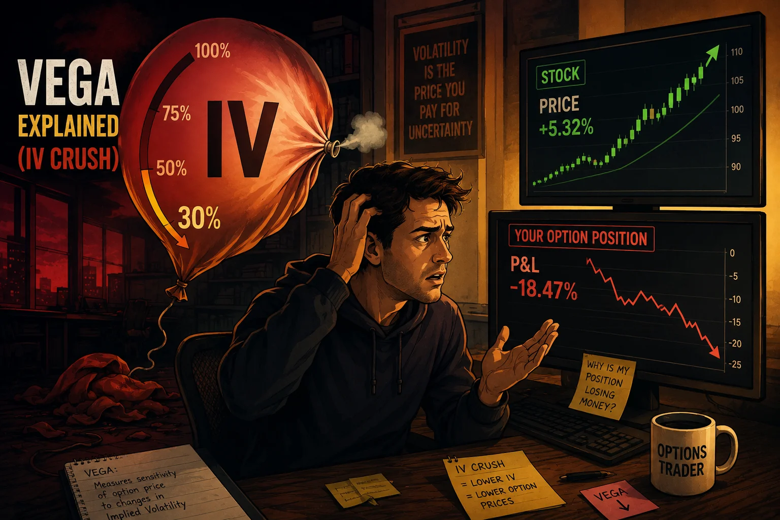 Vega in Options: Why Your Option Lost Money Despite Being Right
